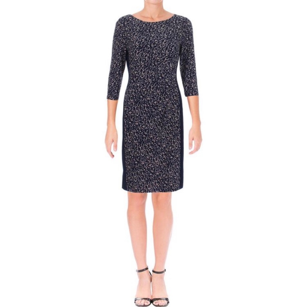 Ralph Lauren | 3 Quarter Sleeve Animal Print Dress